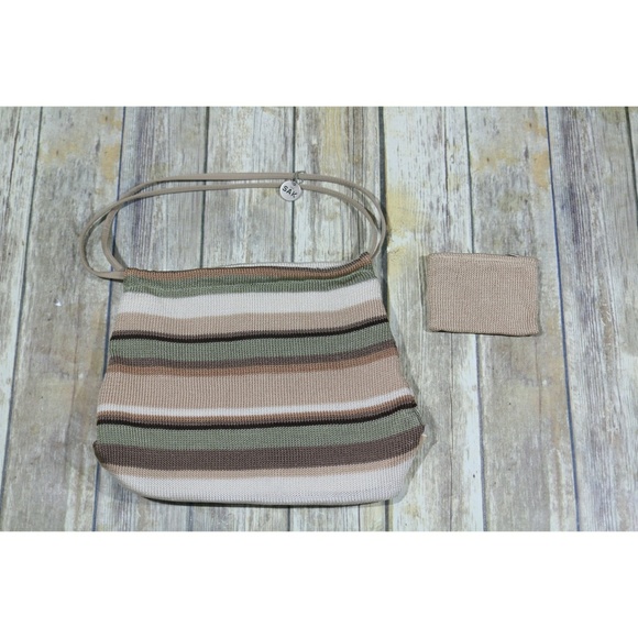 The Sak Handbags - The Sak Crochet Handbag Coin Purse Stripe Neutral